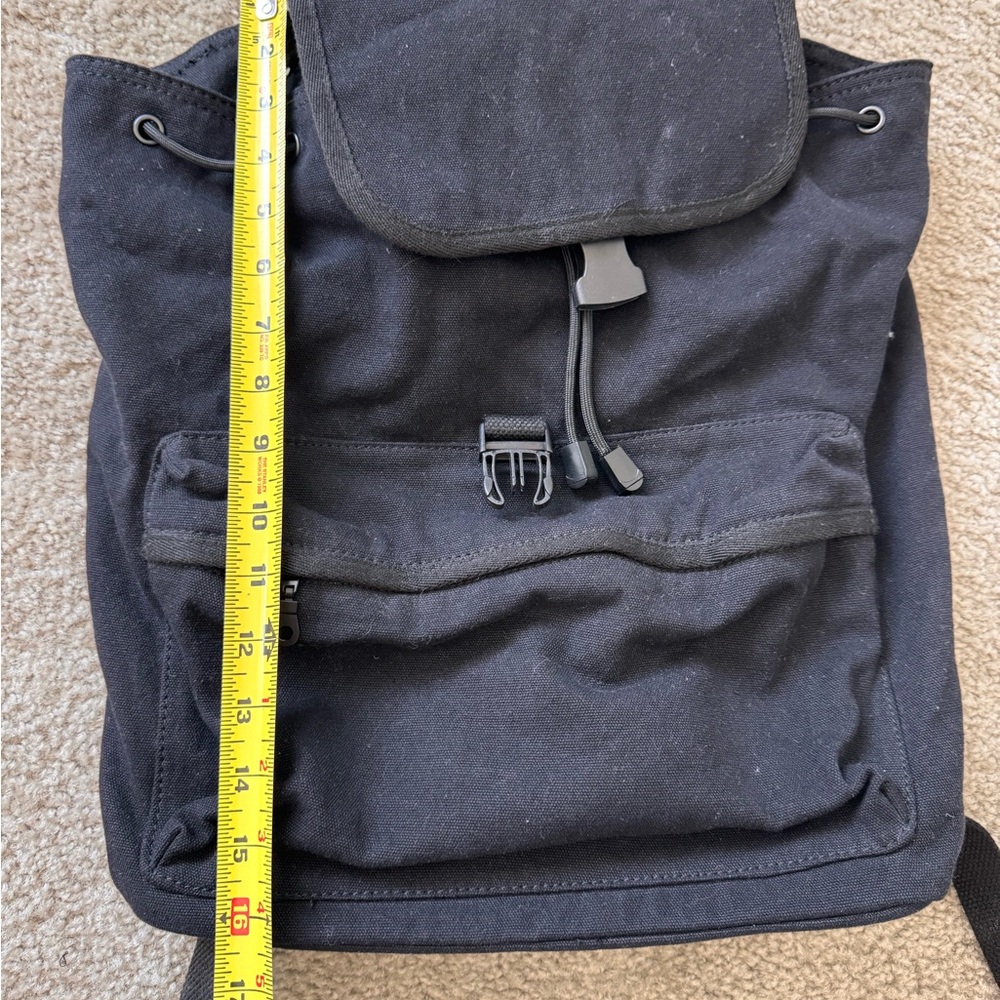 Urban Outfitters Black Canvas Drawstring Backpack